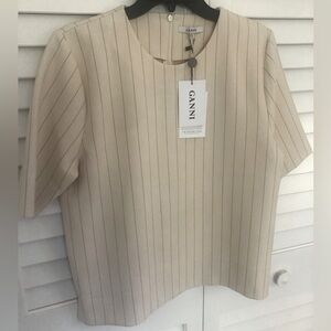 GANNI Striped Blouse
